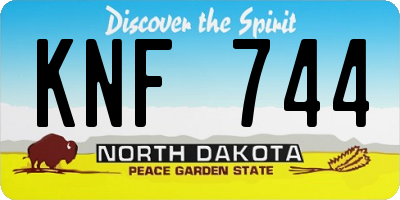 ND license plate KNF744