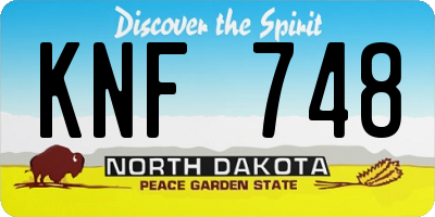 ND license plate KNF748