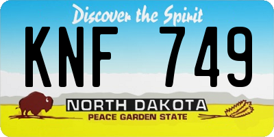 ND license plate KNF749