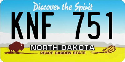 ND license plate KNF751