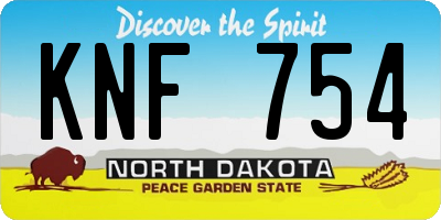 ND license plate KNF754