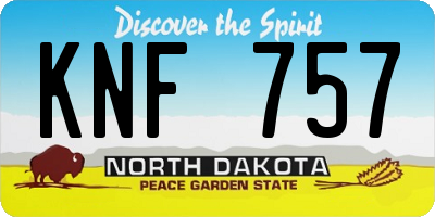ND license plate KNF757