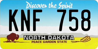 ND license plate KNF758