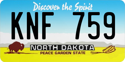 ND license plate KNF759