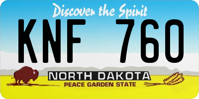 ND license plate KNF760