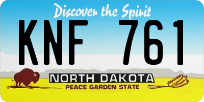 ND license plate KNF761