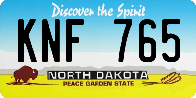 ND license plate KNF765