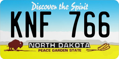 ND license plate KNF766