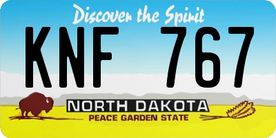 ND license plate KNF767