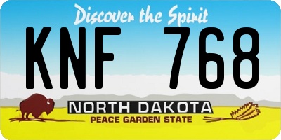 ND license plate KNF768