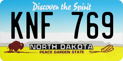 ND license plate KNF769