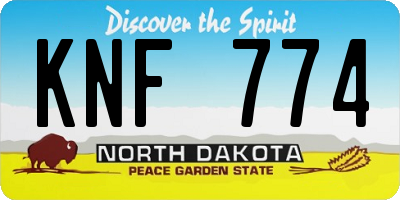 ND license plate KNF774