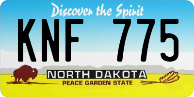 ND license plate KNF775