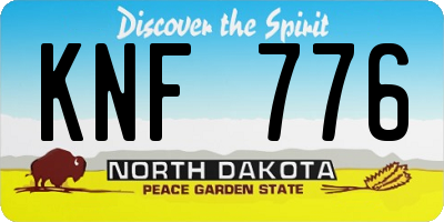 ND license plate KNF776