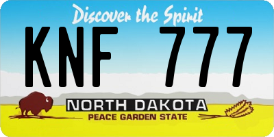 ND license plate KNF777