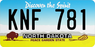 ND license plate KNF781