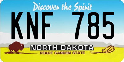ND license plate KNF785