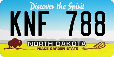 ND license plate KNF788