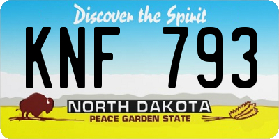ND license plate KNF793