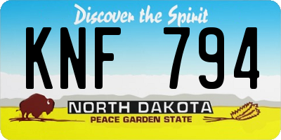 ND license plate KNF794