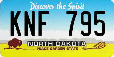 ND license plate KNF795