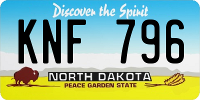 ND license plate KNF796