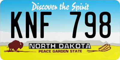 ND license plate KNF798
