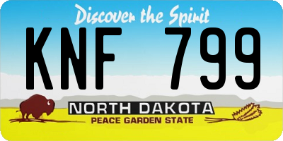 ND license plate KNF799
