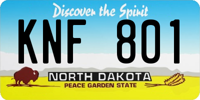 ND license plate KNF801