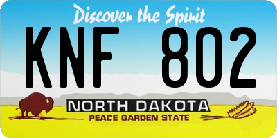 ND license plate KNF802