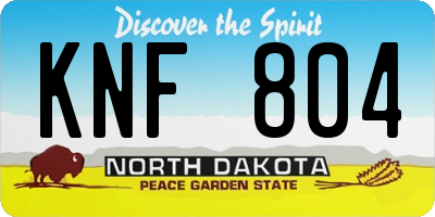 ND license plate KNF804