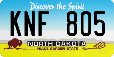 ND license plate KNF805