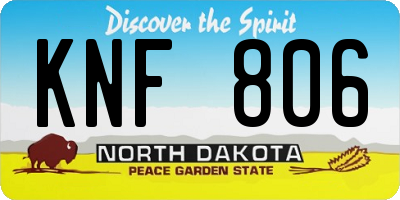 ND license plate KNF806