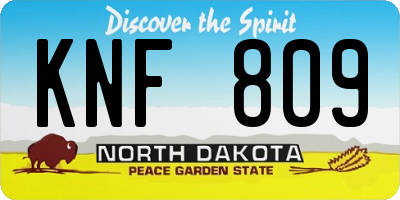 ND license plate KNF809