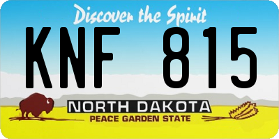 ND license plate KNF815