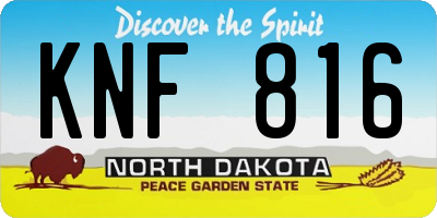 ND license plate KNF816