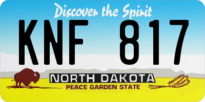 ND license plate KNF817