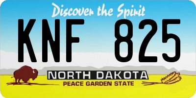 ND license plate KNF825