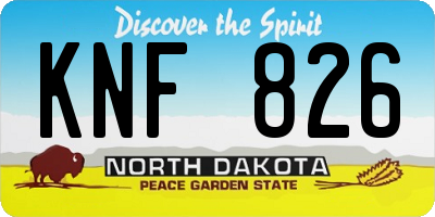 ND license plate KNF826