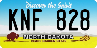 ND license plate KNF828