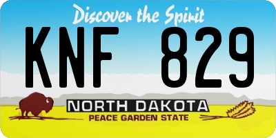 ND license plate KNF829
