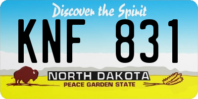 ND license plate KNF831