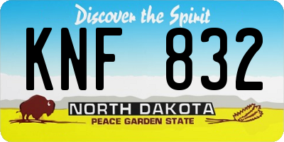 ND license plate KNF832