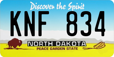 ND license plate KNF834