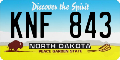 ND license plate KNF843