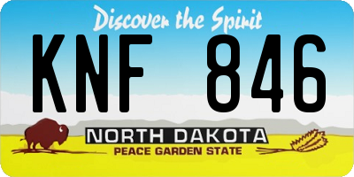 ND license plate KNF846
