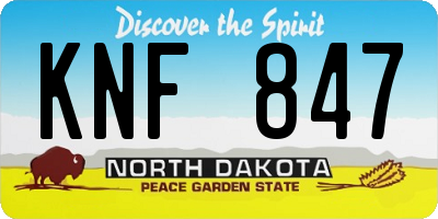 ND license plate KNF847