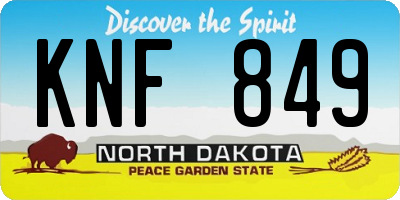 ND license plate KNF849