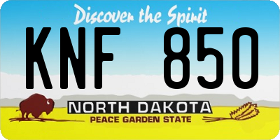 ND license plate KNF850