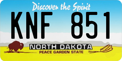 ND license plate KNF851